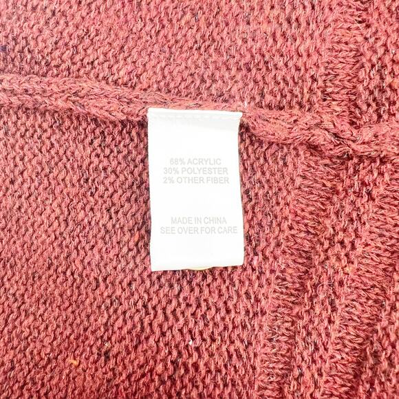 Fortune Ivy Women's Red Long Sleeve Open Cardigan Sweater Top Size XS - Picture 5 of 6